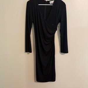 Motherhood Maternity Midi Sparkle Dress Size Medium Black Sequin Formal Evening